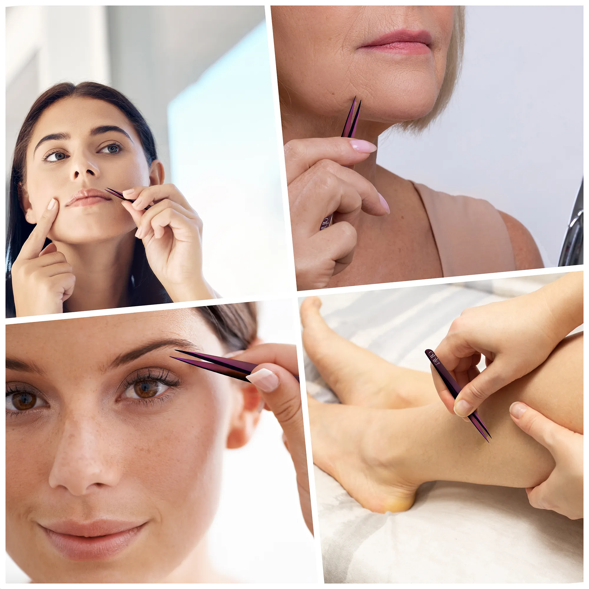 Tweezers with pointed tips for detailed work pointed tweezers. Eyebrow grooming and facial hair removal.