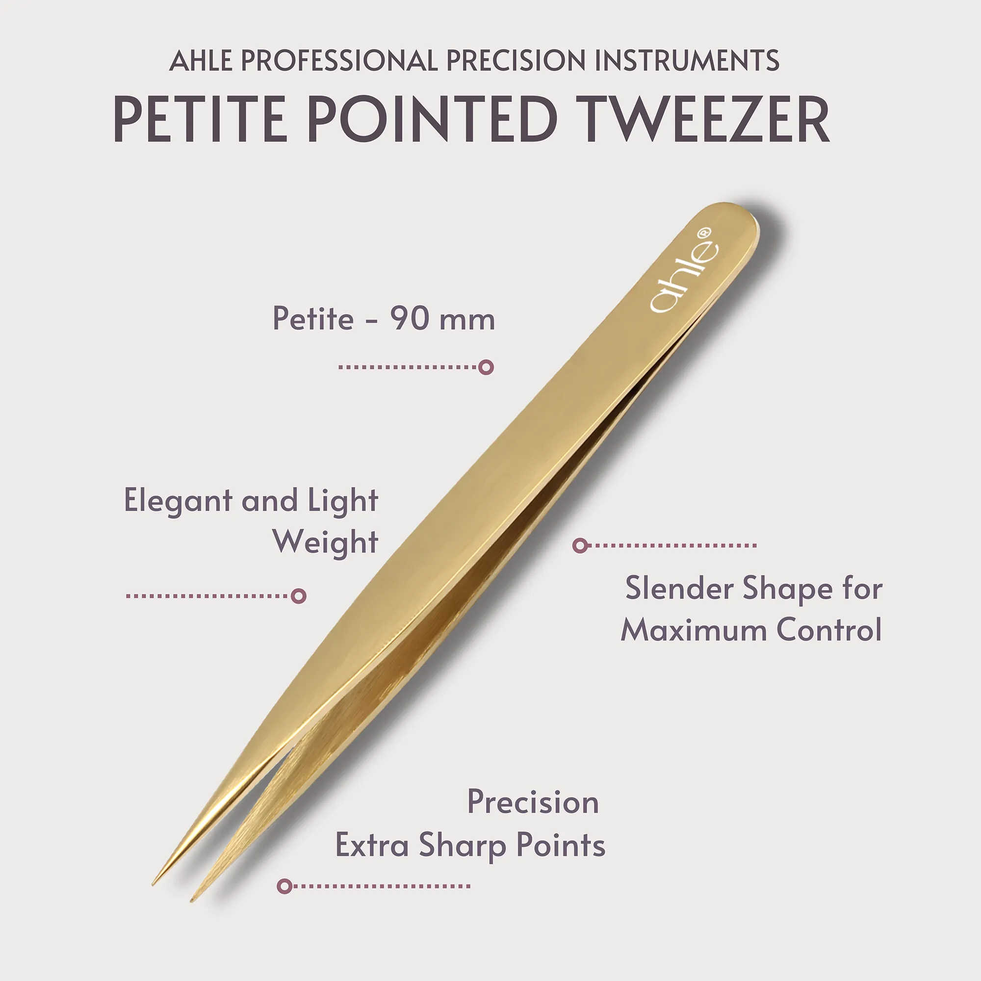 Sharp tweezer with pointed tip for detailed work pointed tweezers