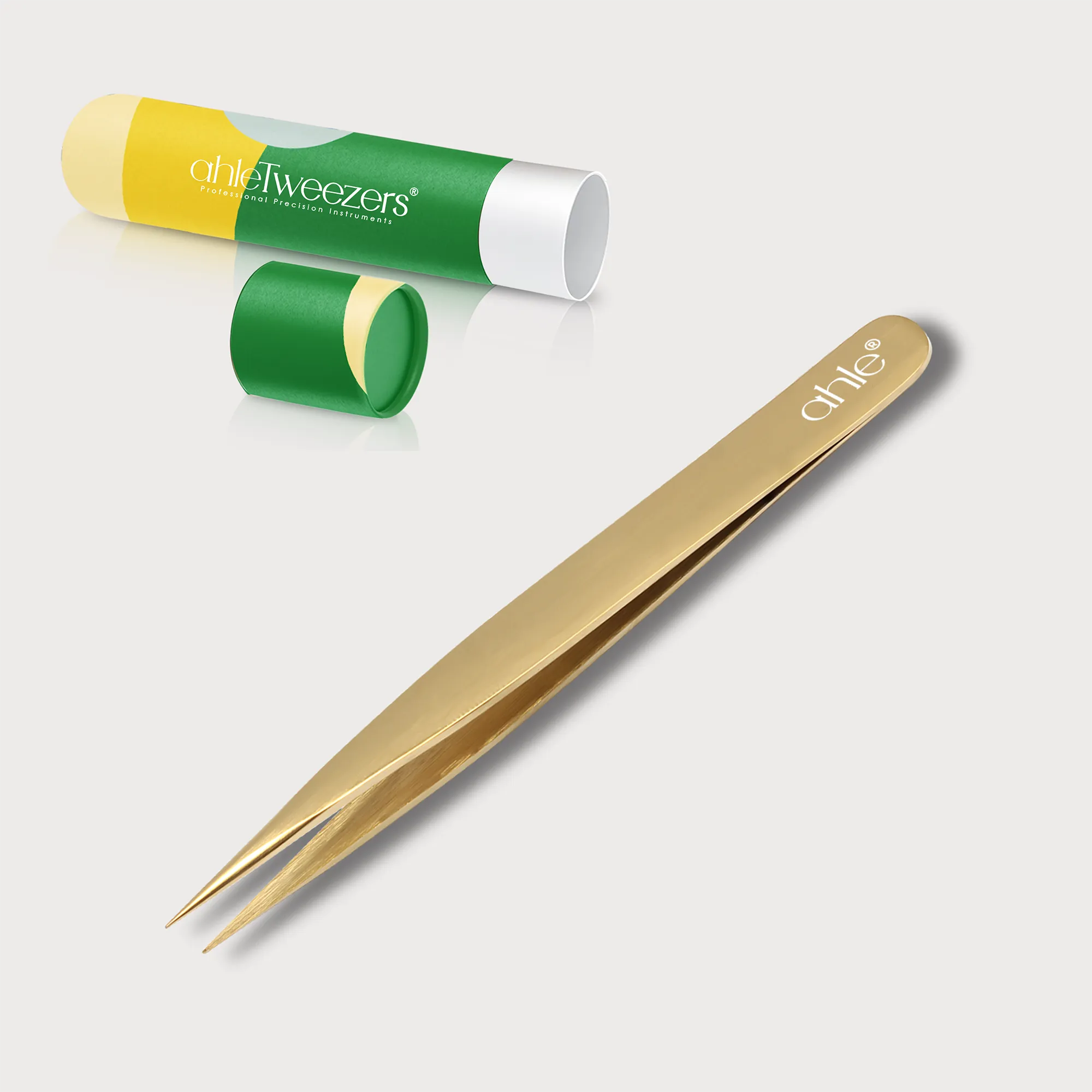 Sharp pointed tweezer with ingrown hair tweezer designed for precision grooming, facial hair, or eyebrow shaping.