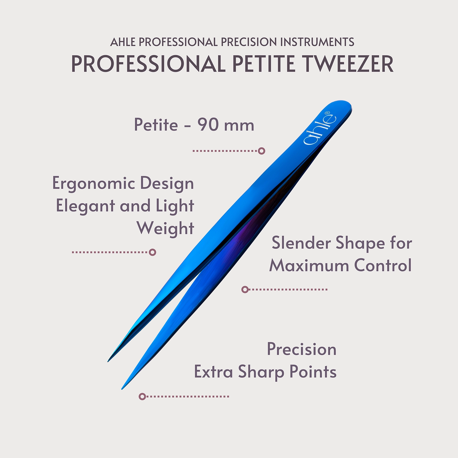 Professional pointed tweezers petite for electrolysis experts and permanent makeup artists. Infographic