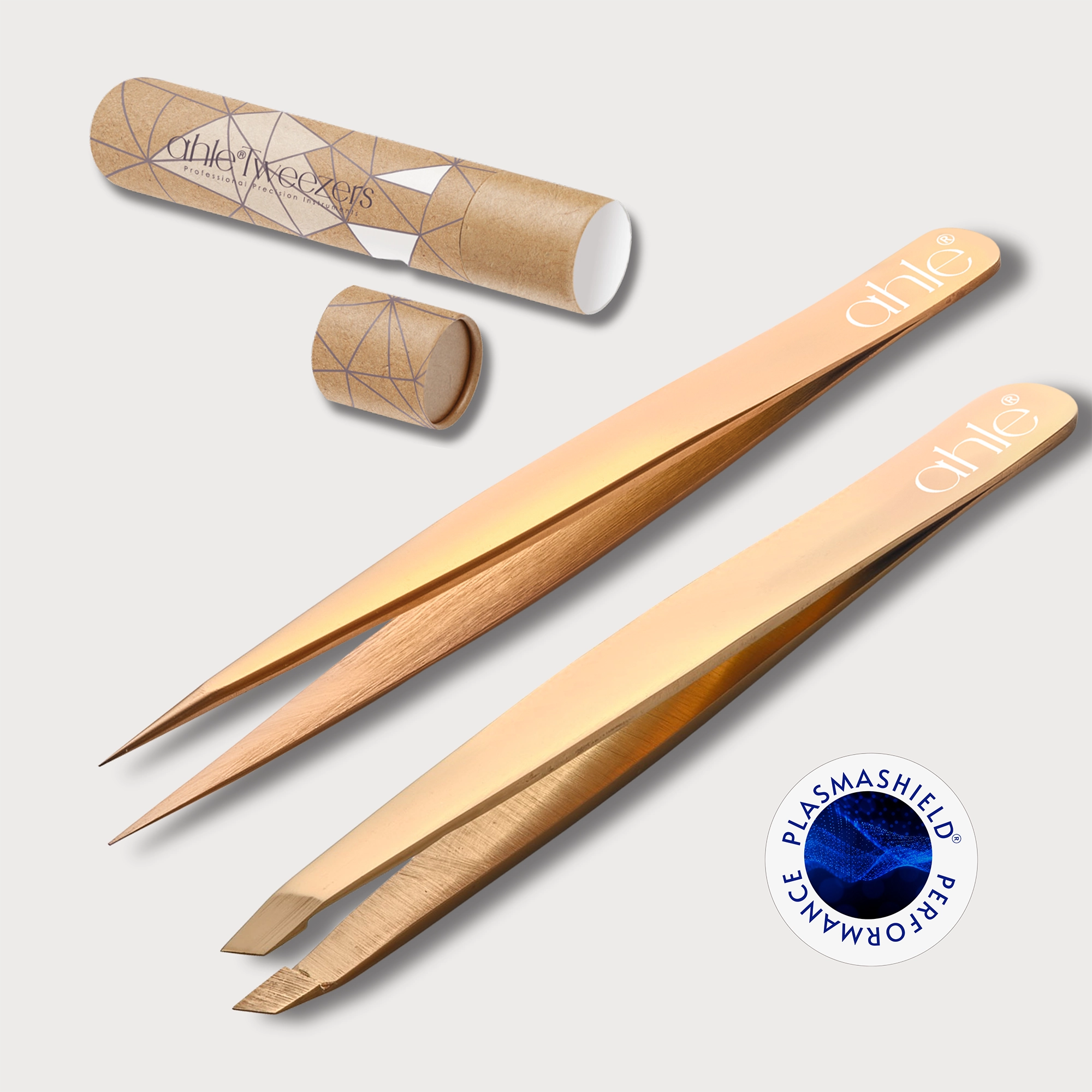 Best set of tweezers paired with sharp tweezers shown for eyebrow shaping and women's grooming needs.